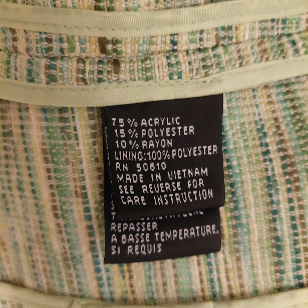 KASPER Women's Cream and Tan Striped Blazer - Picture 5 of 6